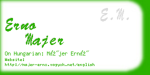 erno majer business card